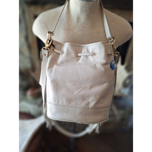 Pietro NYC White Leather Fringe Western Bag NWT NINA FRINGE BUCKE - Picture 4 of 14